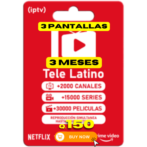 IPTV TELELATINO 3 MESES 3 DISPOSITIVOS