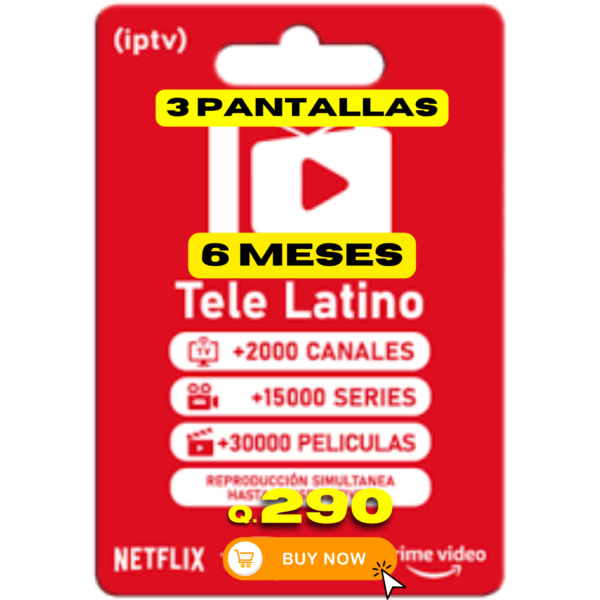 IPTV TELELATINO 6 MESES 3 DISPOSITIVOS
